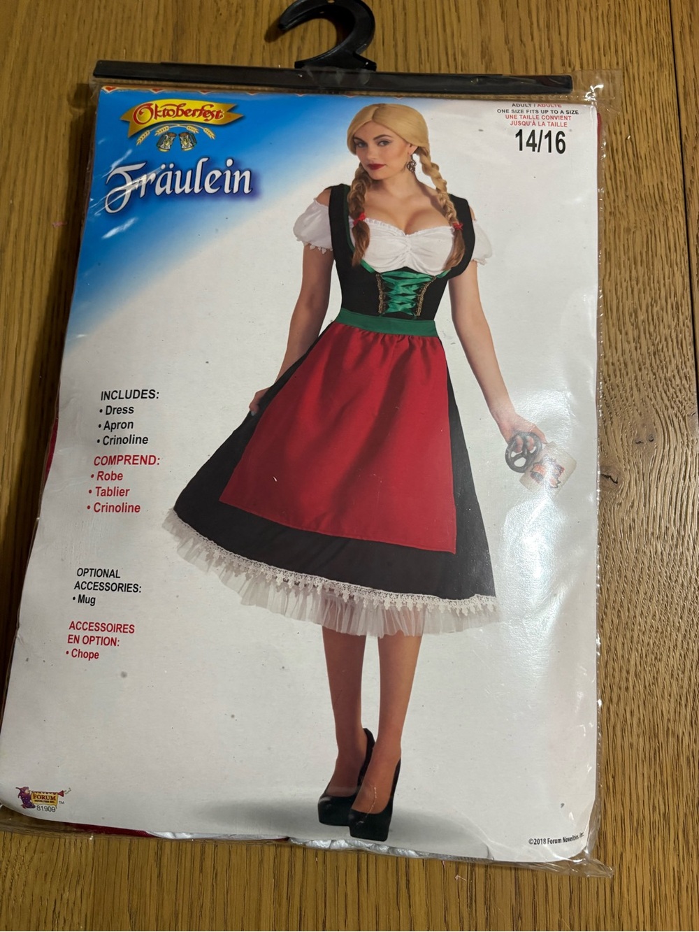 Fräulein Women's Red & Black Dirndl Costume by Oktoberfest - 14/16